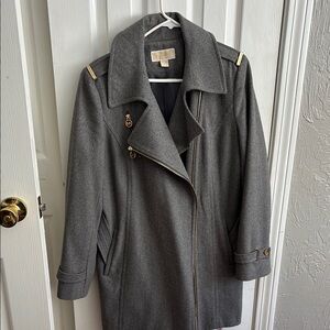 Michael Kors Gray Trench Coat with Belted Design